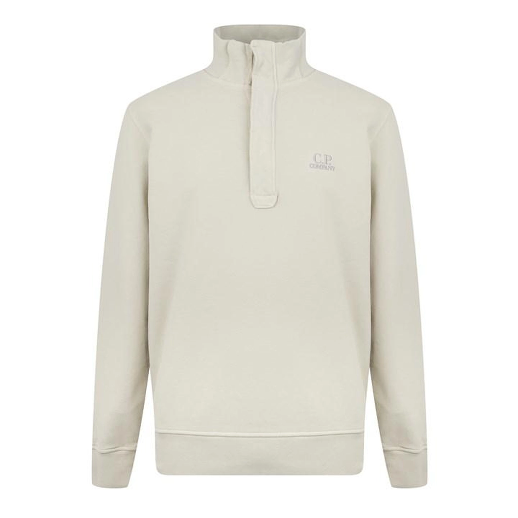 CP Company Cp Dgnl Hlf Btn Swtr Sn99 - Beige